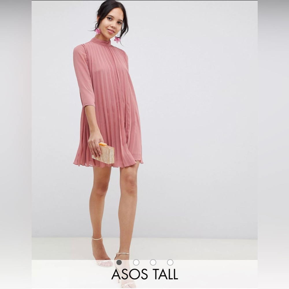 ASOS DESIGN Tall pleated trapeze dress
